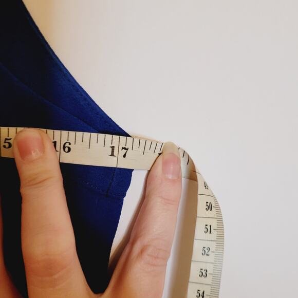 Adelyn Rae Blue Wrap Sleeveless Lattice Back Mini Dress Size Medium - Picture 10 of 11